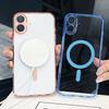 Прозрачный прочный магнитный чехол Magsafe для iPhone 17 Air 16 15 14 13 12 11 Pro Max Plus Конфетный цвет Гибридный жесткий мягкий ТПУ корпус