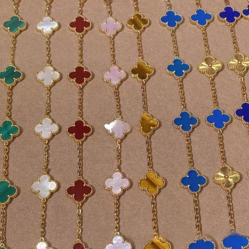 Высококачественный браслет из красного халцедона с лазерной гравировкой «Четырехлистный клевер» и «Пятицветник», из розового золота 18 карат, ювелирное изделие класса люкс, подарок для девушки