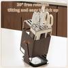 New Stainless Steel Kitchen Storage Holder 30° Rotating with Draining Tray Storage Rack 9 Slots Multifunctional Countertop Shelf