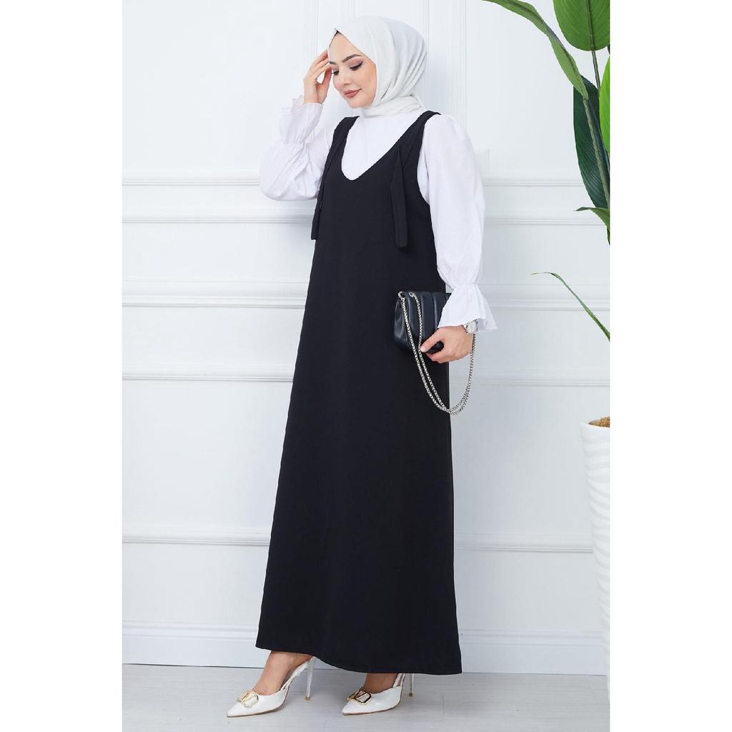 Вязаное платье без рукавов Nehir, черное Hm2389