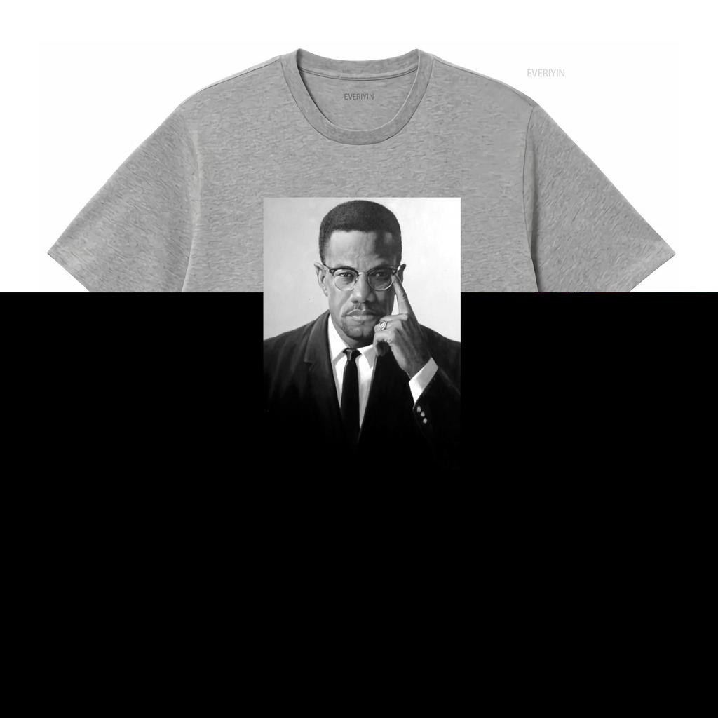 Malcom X Tribute African American Pride Black History Month Lives Matter T Shirt vintage Washed streetwear Stretched Slightly