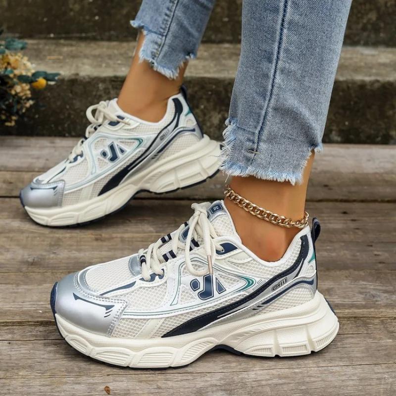Мода Женская спортивная обувь Кроссовки на платформе Весенняя мода для походов на открытом воздухе Нескользящая повседневная обувь Дышащая женская обувь для бега Обувь