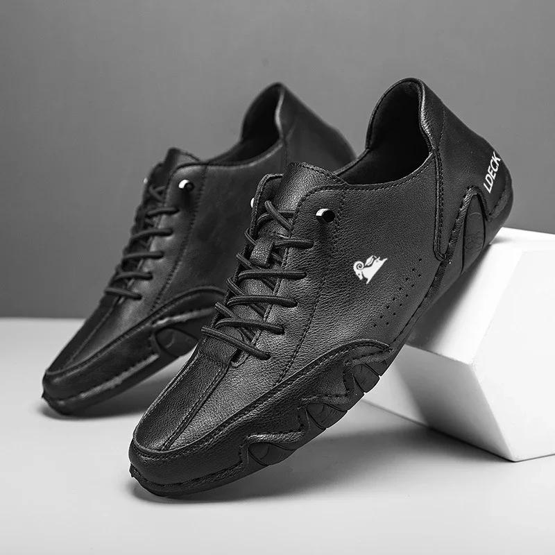 Мужские новые туфли Le Fu, роскошные, продаваемые, высококачественный дизайн, дышащие туфли на мягкой подошве, модные ретро туфли для вождения мотоцикла