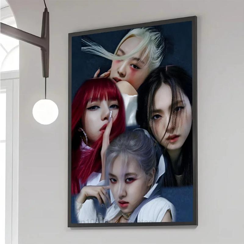 Girl Group Kpop B-Blackpink Canvas Painting Posters and Prints Wall Art Pictures for Living Room Decoration