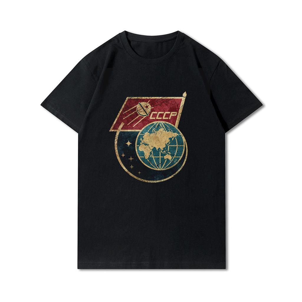 Летние мужские футболки больших размеров с принтом Cccp, повседневные топы большого размера с короткими рукавами, уличные футболки из 100% хлопка