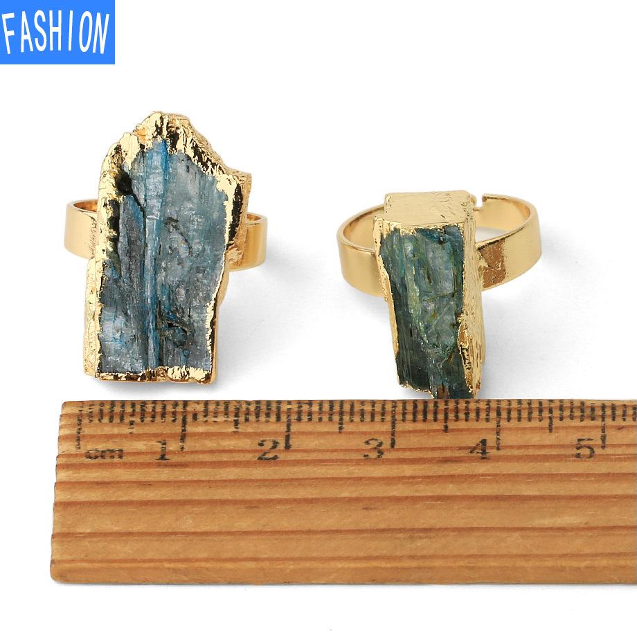 Ring Natural Crystal Kyanite Black Tourmaline Hand Jewelry Gift for Her