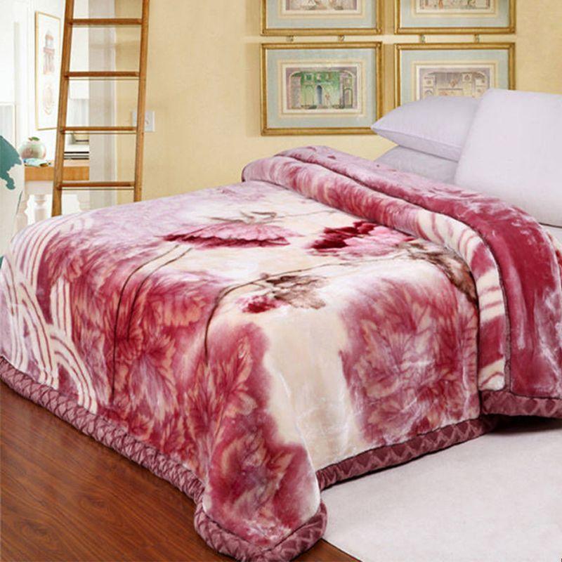 Роскошное качественное двухслойное норковое одеяло Raschel, 9,9 фунтов, королевский размер, пушистое, массивное, теплое, очень мягкое, весенне-зимнее, постельное одеяло