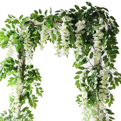 2 шт. искусственный цветок глициния лоза искусственный шелковый подвесной цветок для свадебной арки цветочная вечеринка садовая зелень домашний декор