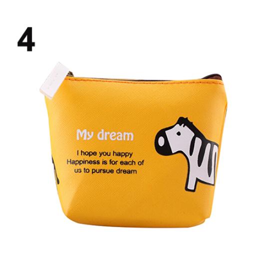 Женский холщовый кошелек на молнии с милыми животными, карман для монет, ключница, сумка, кошелек