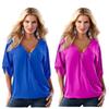 Elegant Chiffon Blouse For Women Summer Loose Fit Pullover Top In Solid Colors