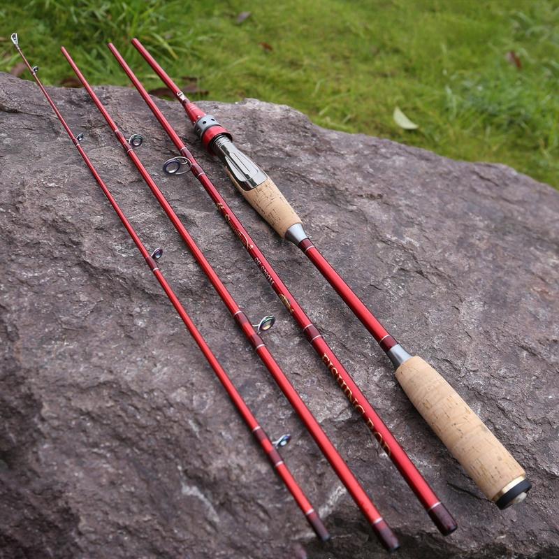 Удочка Sougayilang, 4 секции, удочка из углеродного волокна, спиннинговая / литая удочка, рыболовные снасти