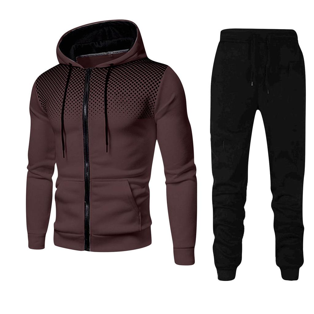 Осенне-зимний спортивный костюм, мужской спортивный костюм на молнии с капюшоном, комплект из 2 предметов, мужская одежда, костюм, мужские флисовые спортивные спортивные штаны с капюшоном, комплекты из двух предметов
