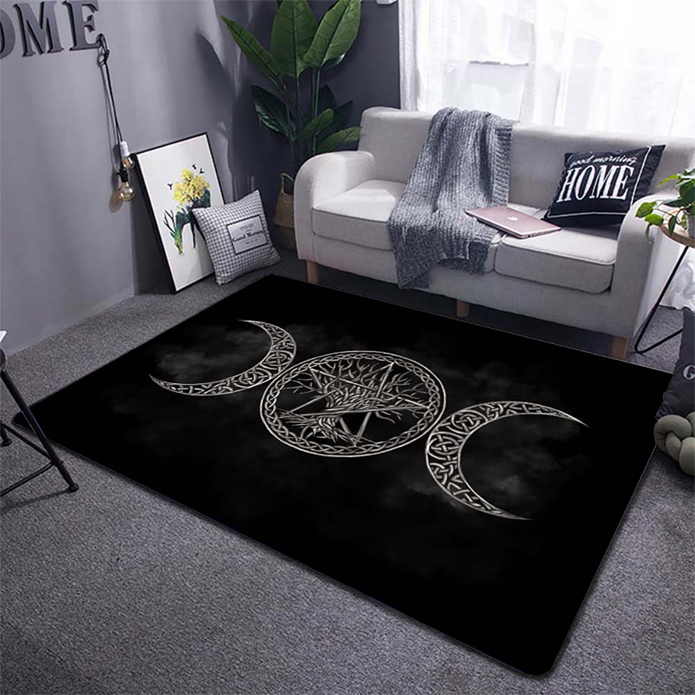 Triple Moon Goddess Carpet Wicca Goth Subculture Rock Romance Non-slip Doormat Mat Hallway Entrance Door Rug Bedroom Decor