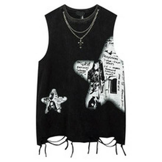 European & American Street Style Rivet Design Unisex Oversized T-Shirt