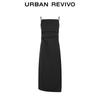 UR Women's Pleated Asymmetrical Strap Dress