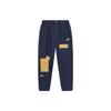 Li Ning Color Block Loose Fit Straight Leg Casual Pants Men Bottoms Deep-Navy AKXT699-1