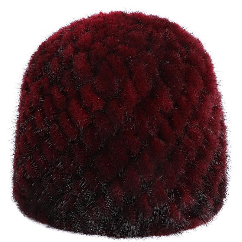 Новая шапка из меха норки детская зимняя шапка двухслойная теплая норкового меха универсальная норкового травяного шапка для детей
