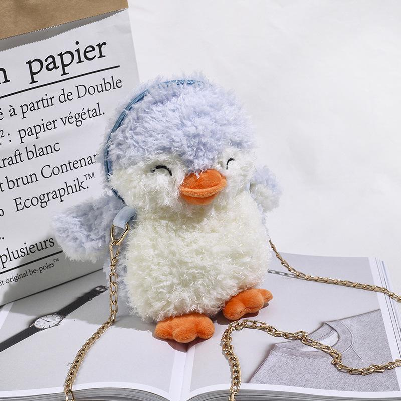 Cartoon Wool Lamb Bag Mori Girl Cute Little Penguin Doll Ins Chain Foreign Style Messenger Bag Tide