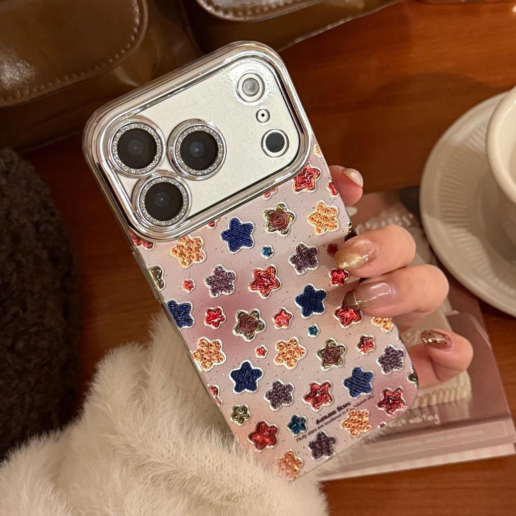 Креативный цветной чехол для телефона со звездами, совместимый с iPhone 16, iPhone 17 и iPhone 17 Pro Max