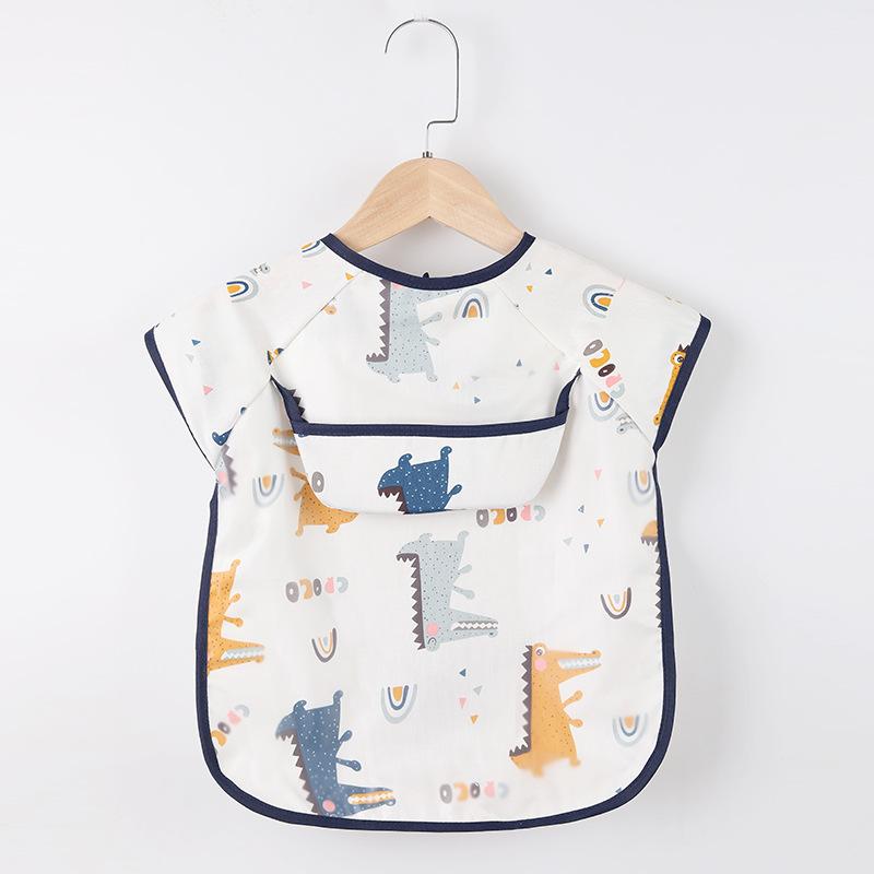 Baby Smock Bibs Waterproof Long Sleeve Eating Feeding Art Apron Newborn Toddler Burp Cloths Fit 0-3 Years