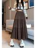 Women's Spring/Summer Lace Corduroy Pleated Midi Skirt