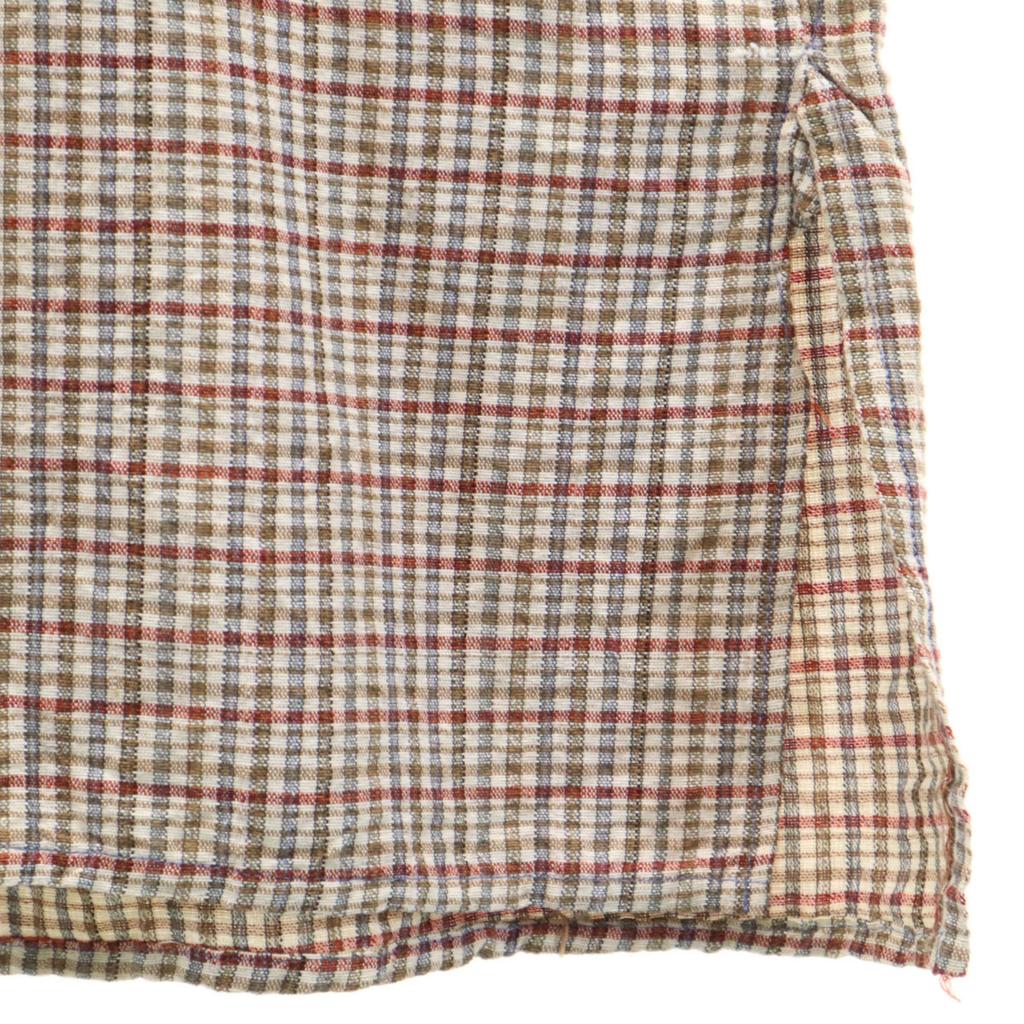 Vintage 40-е 50-е годы винтажная рубашка с ластовицей, евро, клетчатый узор, длинный рукав, на половину пуговиц, мужская, б/у