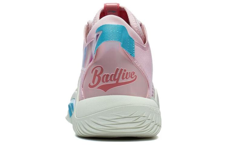 Li Ning Badfive 2 Низкие Удобная Амортизация Нескользящие Износостойкие Низкие Баскетбольные Кроссовки Мужские Розовые ABFT029-6