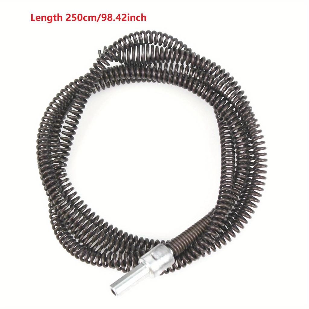 1 Piece Drain Auger Cable, Drain Snake Unclogger with Drill Bit Connector Flexible Pipe Drill Tube Cleaner for Kitchen, Bathroom and Shower Sinks