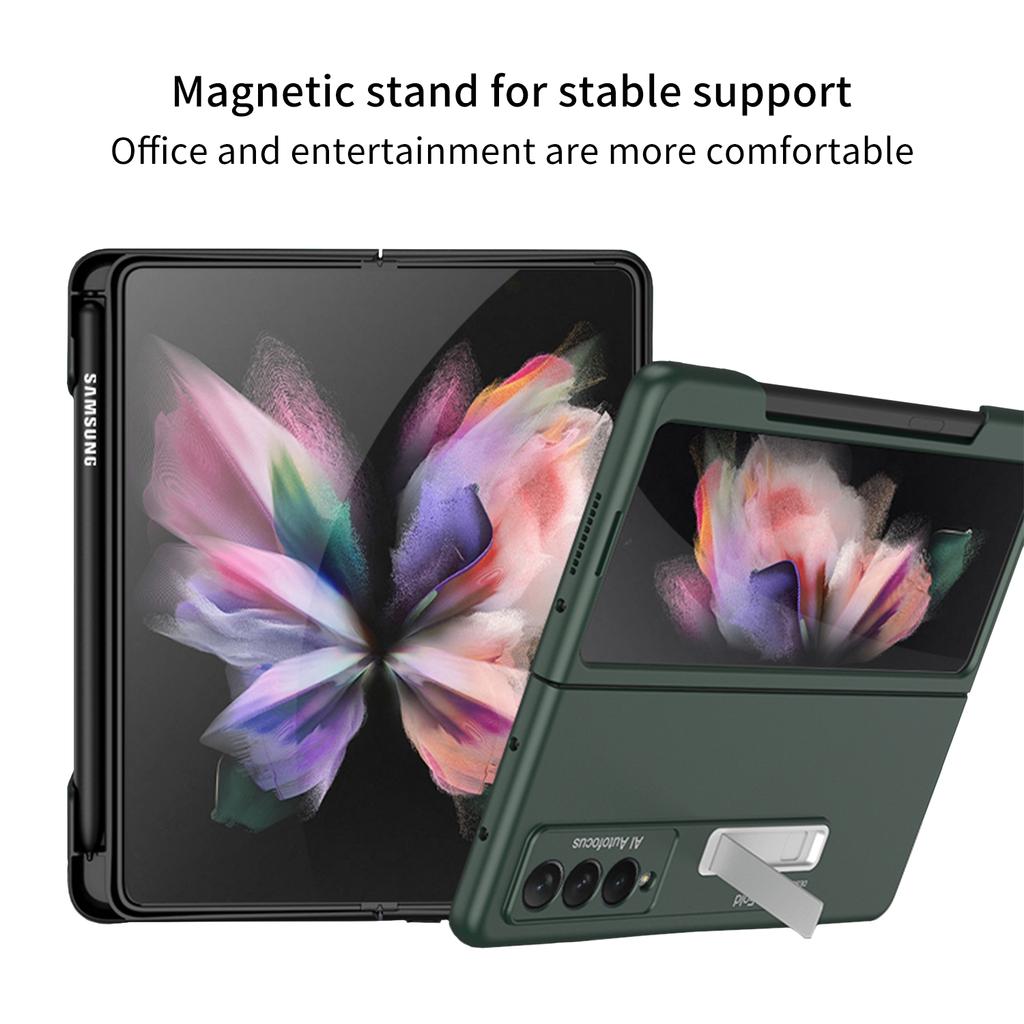 Ультратонкий матовый чехол для Samsung Galaxy Z Fold 3 Z Fold 4 5g, чехол с магнитным держателем, боковой слот для ручки, чехол для телефона Fundas (Нет S Pen )