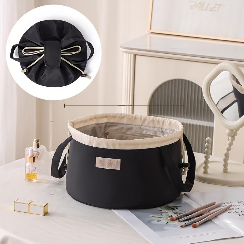 1 шт. Роскошная косметичка-Большая вместимость,Портативный дорожный органайзер с золотистыми молниями,Прочная ткань для туалетных принадлежностей и предметов первой необходимости,Дорожная косметичка