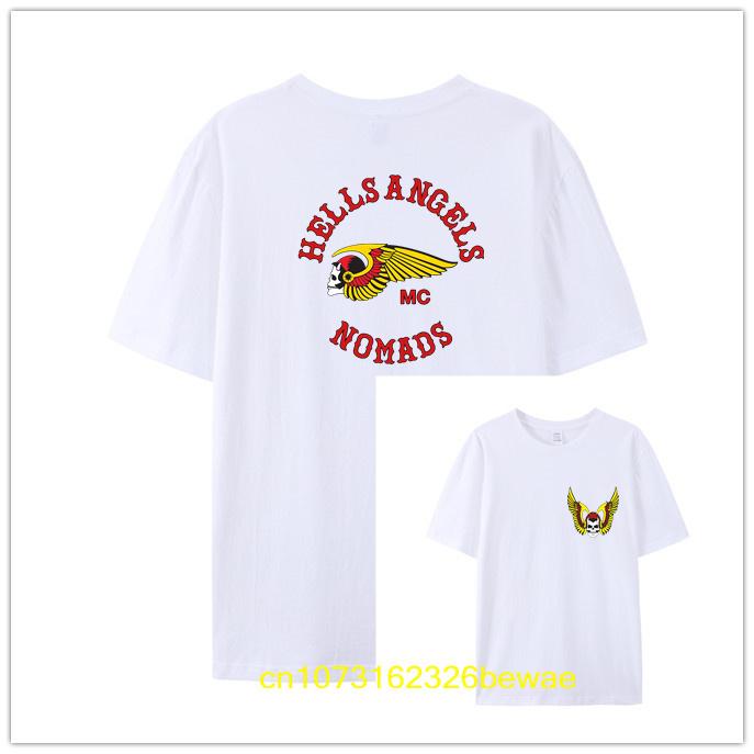 2025 Men T Shirt Casual Hells Angels 81 Support T Shirt Graphic Oversized Sports Tops Breathable Comfortable Streetwear S 4xl