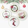 Flower Garland Christmas Embroidery Kit Elk Deer Embroidery Set Cross Stitch Set Beginner
