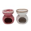 2 Pcs Ceramic Tealight Candle Holder Wax Warmer Long Lasting Essential Oil Burner Incense Diffuser F