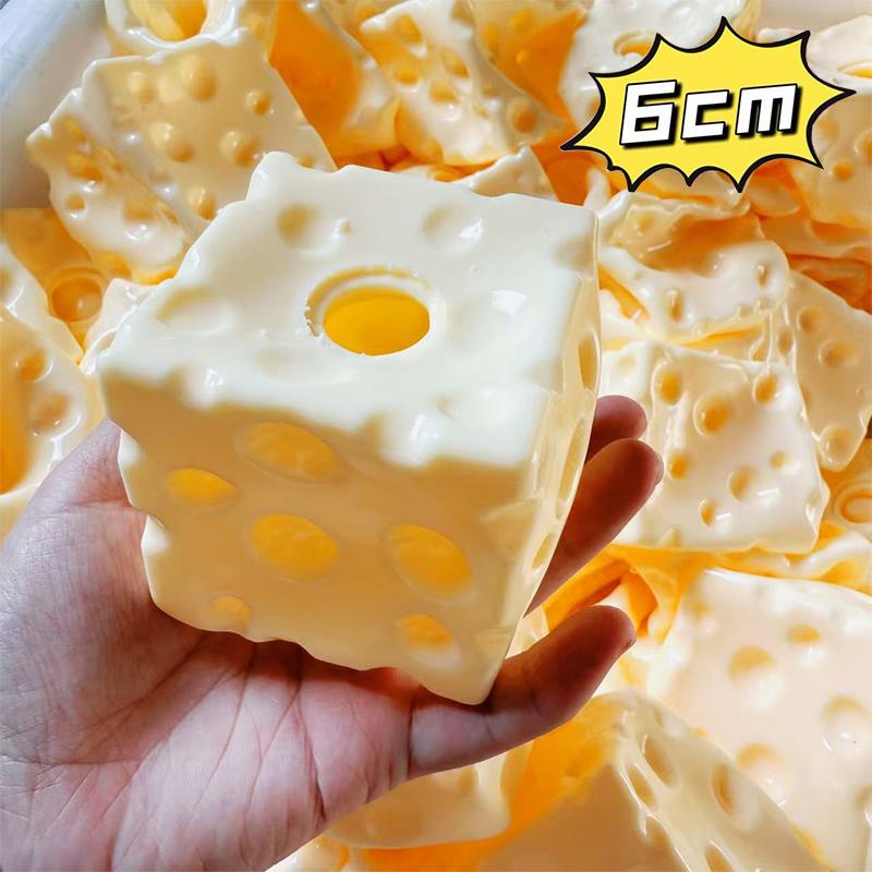 Игрушка для снятия стресса Сырный сквиш Декор 6/7 см Кубик сыра Мячик-антистресс Не отскакивающий Игрушка-фиджет для снятия стресса Подарки