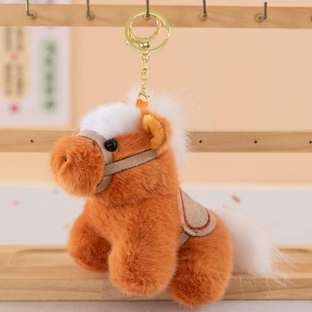Fluffy Texture Mini Horse Pendant Cute Plush Horse Doll Pendant Pony Pendant Gift