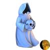 Halloween Decoration 3D Printed Ghosts Figure Faceless Standing Ghost Statue Ornament with LED Tea Lights