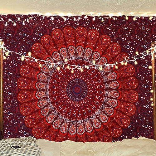 BLESS INTERNATIONAL Indian Hippie Bohemian Psychedelic Mandala Wall Hanging Bedding Tapestry
