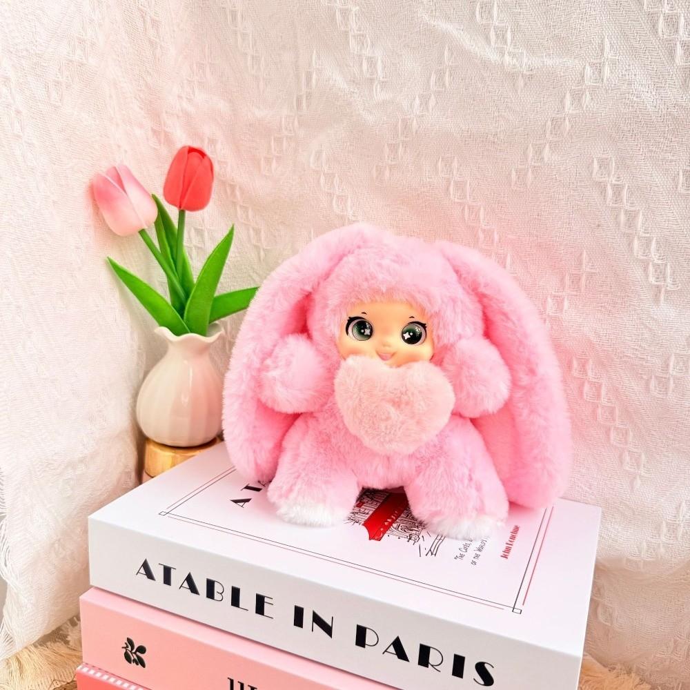 Bag Hanging Rabbit Plush Keychain Big Ear Car Key Ring Cartoon Bunny Doll Pendant Backpack