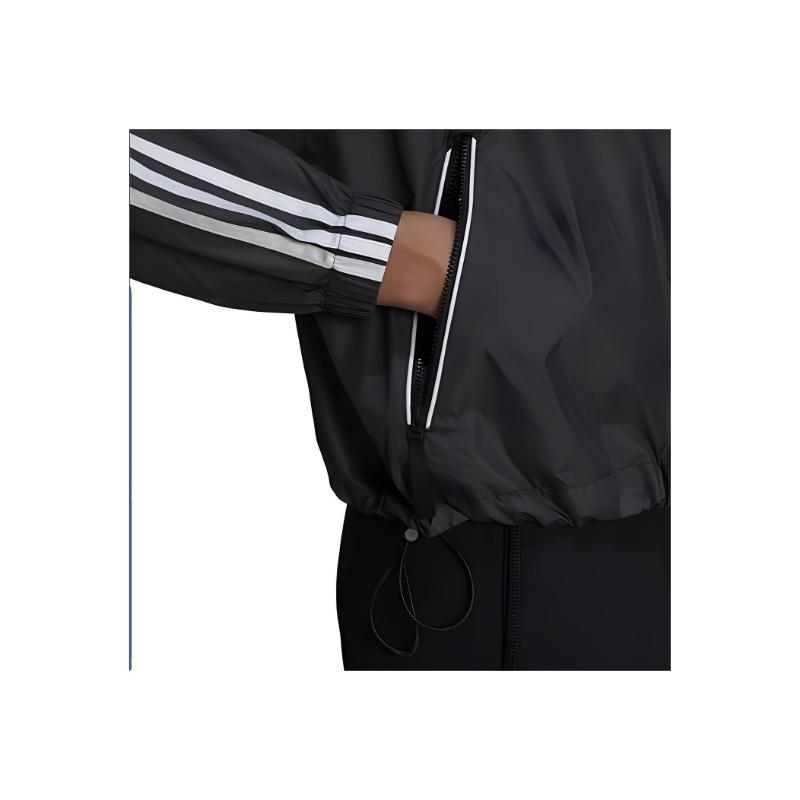 adidas Женская черная ветровка с капюшоном и тремя полосками серии BSC H55345