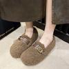Мода Новая мода 2024 повседневная женская обувь мокасины меховые туфли без застежек на плоской подошве удобные женские высокого качества