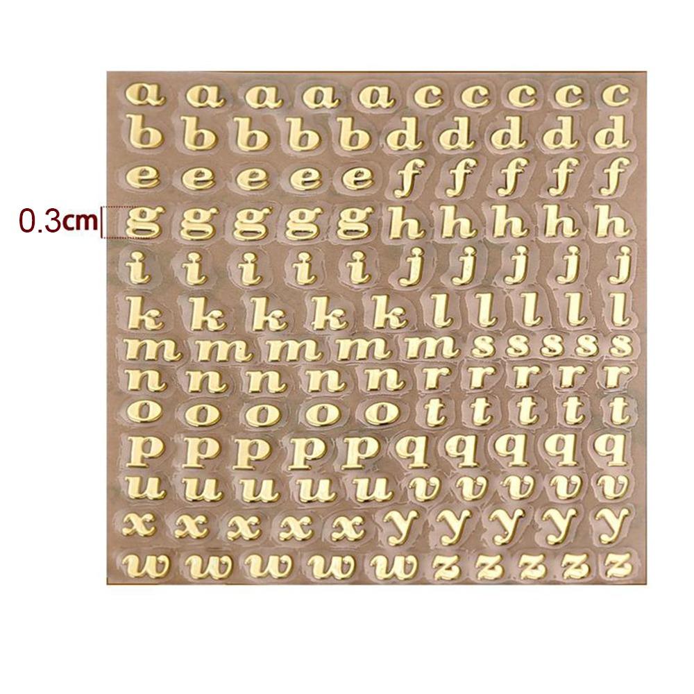 1PC Gold Sliver Epoxy Filling Sticker 3mm Thickness Alphabet Letters Stickers Resin Mold Decoration