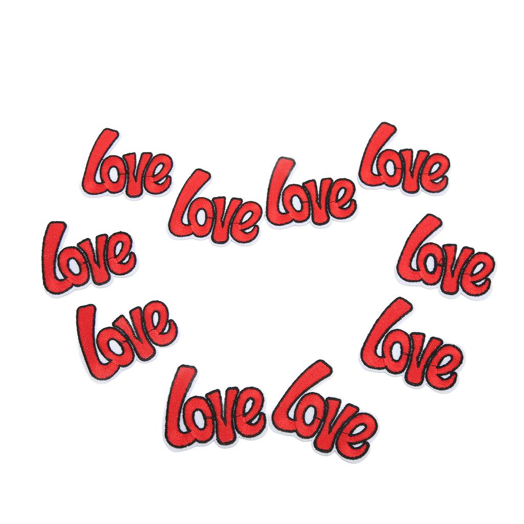 10 шт. вышитые нашивки с любовью, тонкая вышивка, затенение пятен, повреждения, сделай сам, нашивки с любовью для одежды