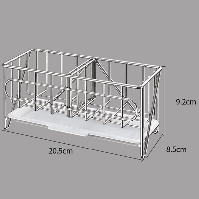 Органайзер для раковины Caddy, столешница, губка, щетка, держатель для мыла со сливным поддоном из нержавеющей стали для кухни