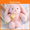 Plush Doll Rabbit Ornament With Flower Pattern For Romantic Gifts And Decor Room