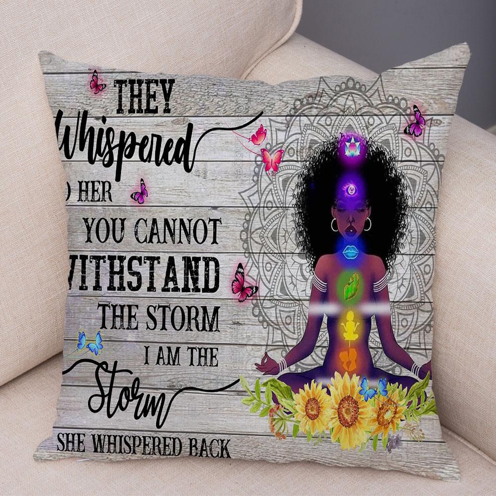 Чехол для подушки с изображением красивой леди, черная наволочка в африканском стиле для девочек, украшение для дивана, автомобиля, дома, наволочка