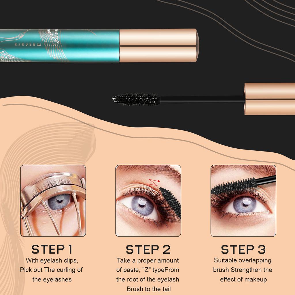 Тушь для ресниц Водостойкая, густая, удлиняющая, 4D Curl, стойкая, не размазывающаяся, ультратонкая тушь для ресниц