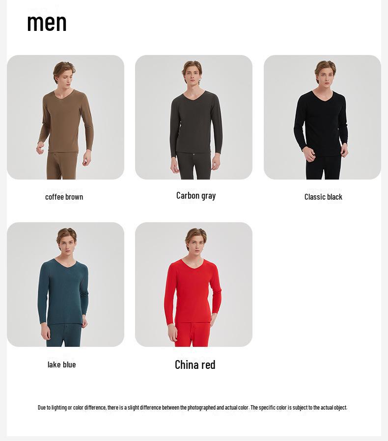 Men's Acrylic Thermal Underwear Set: German Velvet A-Type, Thick, Warm for Autumn and Winter.
