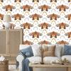 Rainbows and Butterflies Boho Wallpaper Orange, Gold and Light Gray 50x1000