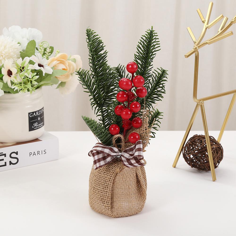 1 шт. Рождественское настольное украшение сосновая шишка ягода рождественская корзина рождественский льняной цветочный горшок украшение аксессуары для оформления домашней сцены