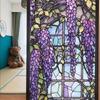 Цветная ретро цветочная и птичья статическая пленка для окон - Без клея, Съемная